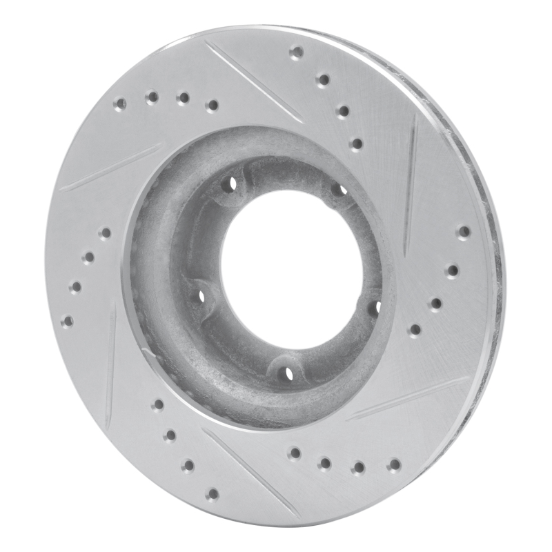 Toyota Hilux Brake Rotor (1) - Front Left - R1 Concepts - Drilled & Slotted - Silver - `89-`08